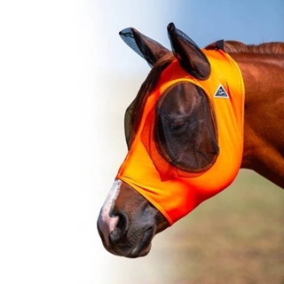 Máscara antimoscas PROFESSIONAL´S CHOICE comfort fit, con orejas, color naranja, talla PONY - Imagen 1